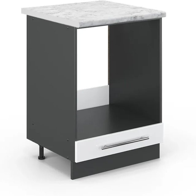 Vicco Herdumbauschrank Fame-Line Weiß Hochglanz Anthrazit B/T/H: 60 x 60 x 82 cm - Bild 1