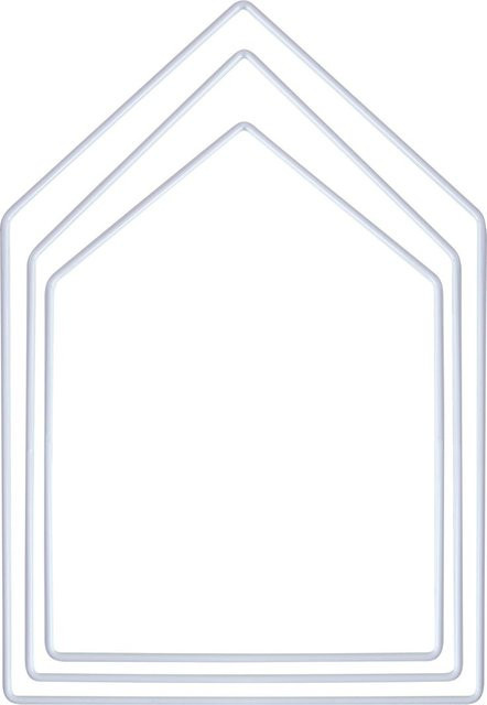 Rayher Metallring Haus 3er-Set in Weiß - Bild 1