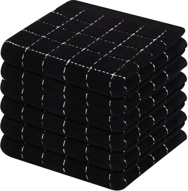 Homaxy Baumwoll-Geschirrtücher im Karo-Design, ultraweiche und saugfähige Küchentücher für die Haushaltsreinigung, 2/4 Stück, Schwarz oder Braun - Bild 1