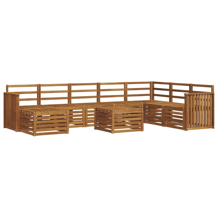 vidaXL Sofagarnitur aus Massivholz Akazie in Natur Braun mit Latten-Design und modernem Stil - Bild 2