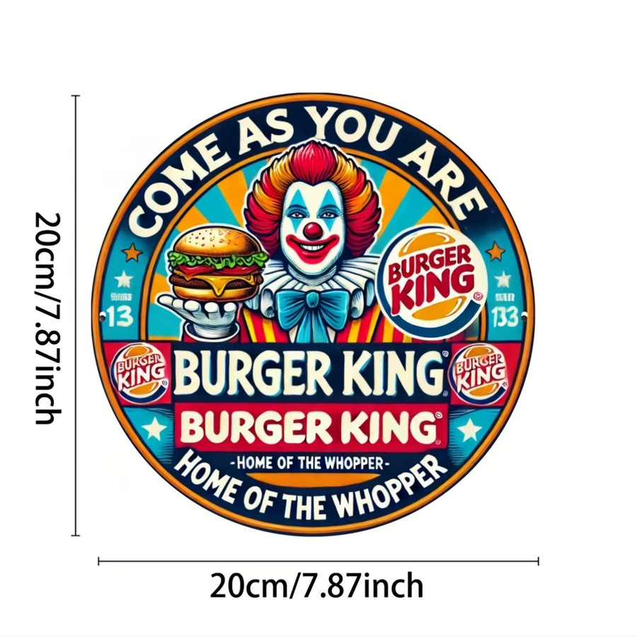Burger King Retro-Clown-Maske Wandkunst in Mehrfarbig für Restaurants und Cafés - Bild 2