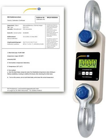 PCE Instruments PCE-DDM 10WI-ICA Kranwaage in Silber mit 10000 kg Wägebereich und 5000 g Ablesbarkeit, ISO kalibriert - Bild 1