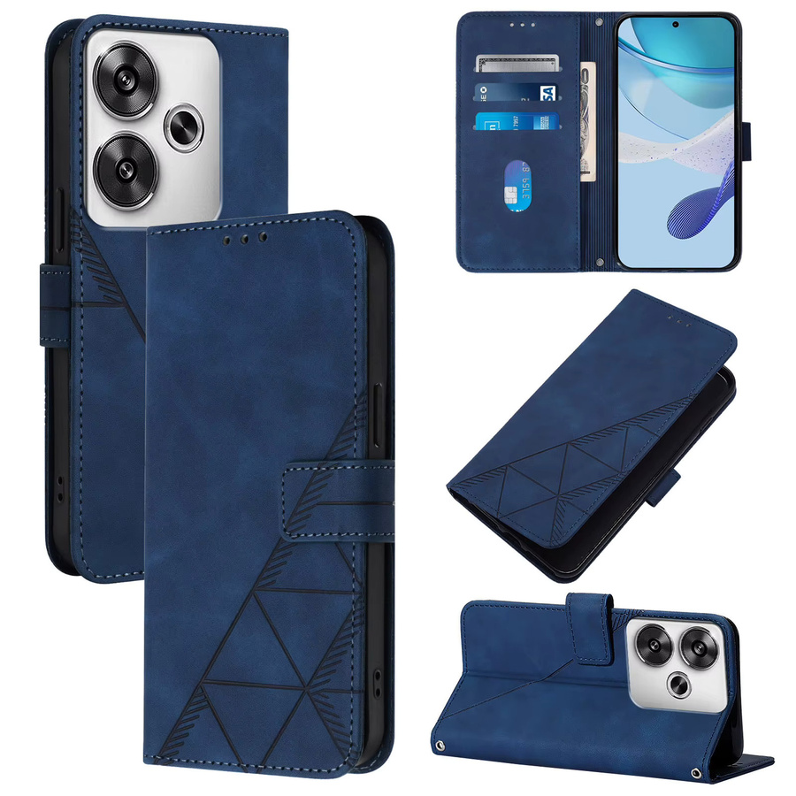 Xiaomi Leder Flip Wallet Handyhülle für POCO M7 mit Kartenfach in Schwarz oder Blau - Bild 5
