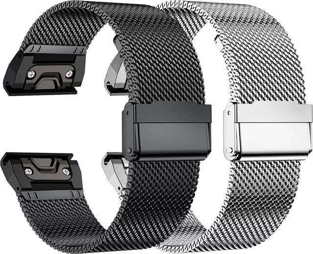 OAKCHARM Uhrenarmband Edelstahl, Milanaise, Silber, 20mm, 22mm, 26mm - Bild 1