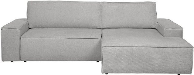 Vente-unique Schlafsofa Amelia in L-Form, Grau, Strukturstoff, Breite: 267 cm - Bild 1