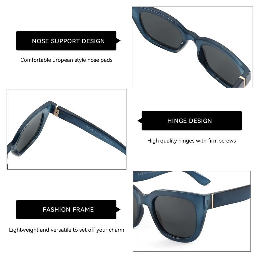 BLUEMOKY Sonnenbrille hexagonal, Acetat, blau, Damen, Vollrand - Bild 2
