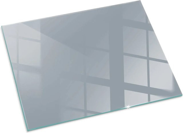 Tulup Kamin-Glasplatte als Funkenschutzplatte in Grau, B/T: 80 x 60 cm - Bild 1