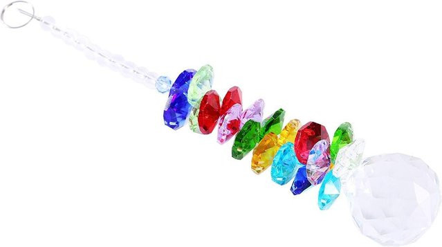 CosyHome Regenbogenmacher Kristall Sonnenfänger Hängender Kronleuchter mit Kugel Prisma Pendel Anhänger in Transparent und Multicolour - Bild 1