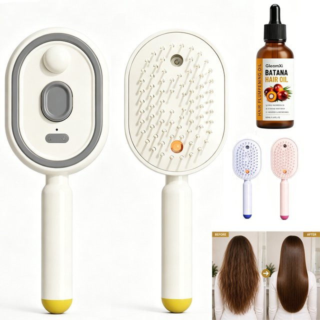 BOTQTOW Elektrische Dampf-Massage-Haarbürste, für trockenes Haar, Unisex - Bild 1