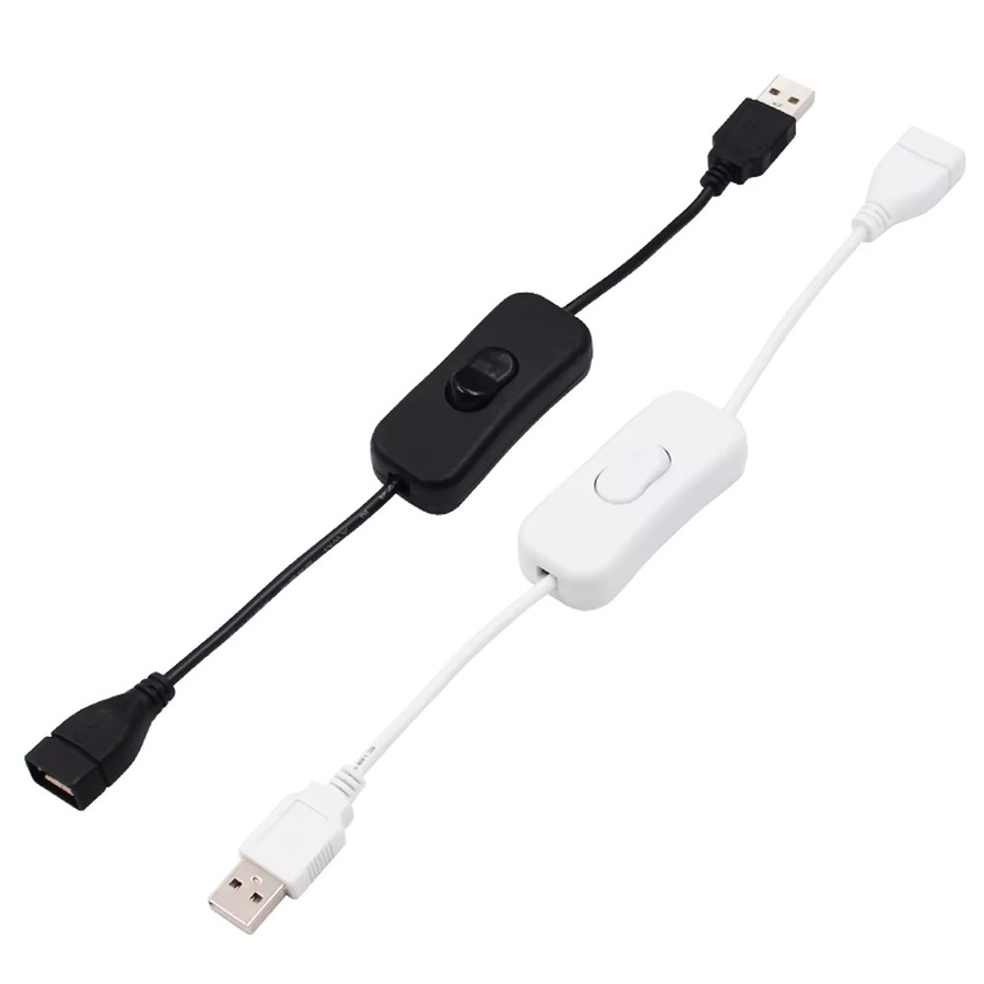VORILYNEX USB-Schalter-Verlängerungskabel mit Ein/Aus-Schalter, USB-A-Stecker auf USB-A-Buchse Adapterkabel für LED-Lampen und USB-Geräte, Schwarz - Bild 1