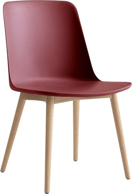 &Tradition Rely HW71 Stuhl in Rot mit Eiche und Walnuss sowie recyceltem Kunststoff - Bild 1