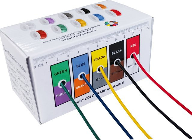 Beteno Verzinnter Kupferdraht als flexibler Silikondraht in Black und Multicolour, 22–24 AWG - Bild 1