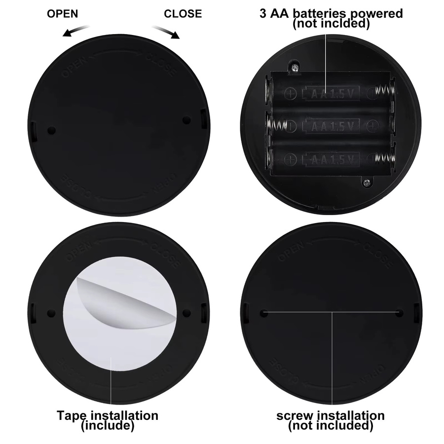 KDULIT Batteriebetriebener LED-Strahler für den Innenbereich, kabelloser RGB-Wandstrahler in Schwarz mit 13 Farben und drehbarem Lichtkopf, selbstklebend für Flur und Akzentbeleuchtung - Bild 5