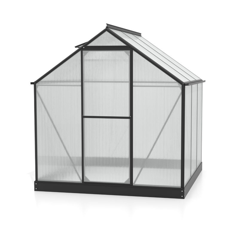 Vitavia Gewächshaus Triton 3800 Schwarz mit Stahlfundamentrahmen und Polycarbonat-Dachfenstern 3,8 m² - Bild 3