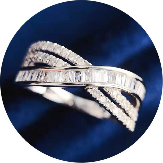 Huitan Ring, Kreuz, Zirkonia, Silber, Damen - Bild 1