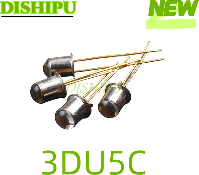 5 Stück 3DU5C Silizium Fototransistor NPN Triode im Metallgehäuse mit 2 Pins in Silber - Bild 1