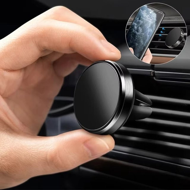 VORILYNEX Magnetische Auto-Handyhalterung für Lüftungsschlitze in Schwarz, universelle Magnet-Smartphone-Halterung für iPhone, Xiaomi und Huawei - Bild 1