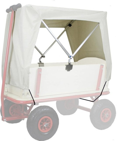 Beachtrekker Style Faltverdeck für Bollerwagen aus Holz und Textil