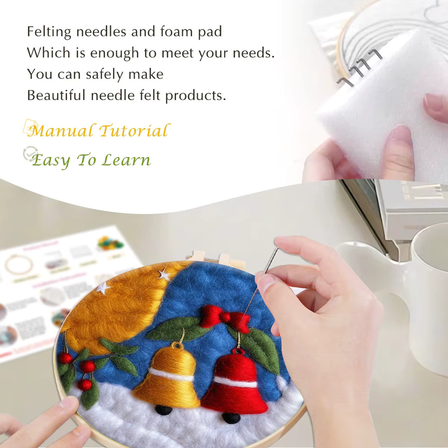 Weihnachtsmuster DIY Wolle Filz Malerei, Filz Starter Set, Bunt / Mehrfarbig - Bild 1