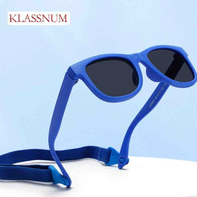 KLASSNUM Sonnenbrille Kinder, quadratisch, Vollrand, blau, Kunststoff - Bild 1