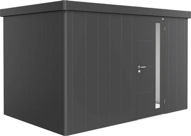 Biohort Gerätehaus Neo 2D mit Flachdach aus Stahl in Dunkelgrau-Metallic, B/H/T: 348 x 222 x 236 cm - Bild 1