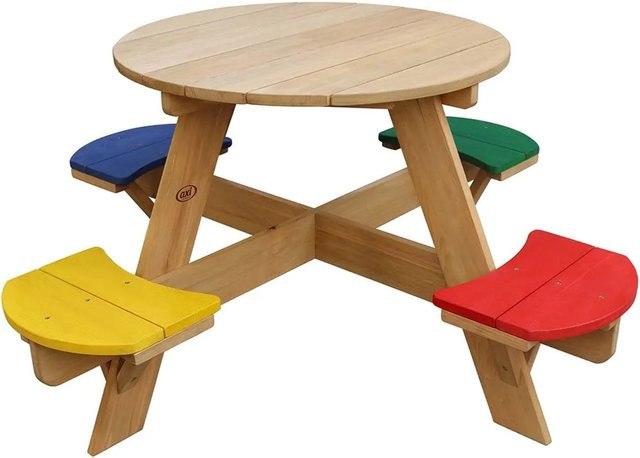 Axi UFO-Picknicktisch Rund Regenbogen aus Hemlock-Holz B/T/H: 120 x 120 x 56 cm - Bild 1