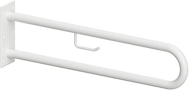 Brillantbad BELP Stützgriff in U-Form mit Toilettenpapierhalter aus Stahl in Weiß, B/T/H: 10 x 25 x 76,6 cm - Bild 1