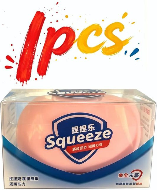 Baustein Seife Squishy Stressball, Knackiges Quetschspielzeug, Runde Blöcke, Gefüllt - Bild 1