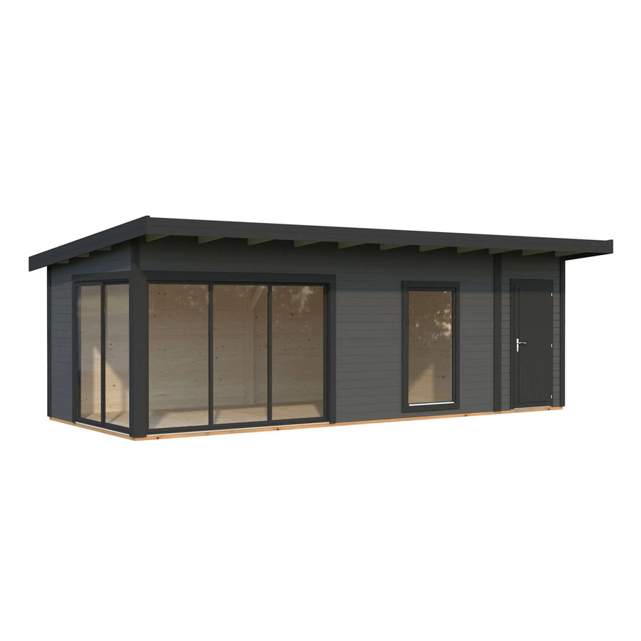 Palmako Holz-Gartenhaus Andrea mit Pultdach in Grau/Anthrazit, B: 735 cm, T: 300 cm - Bild 2