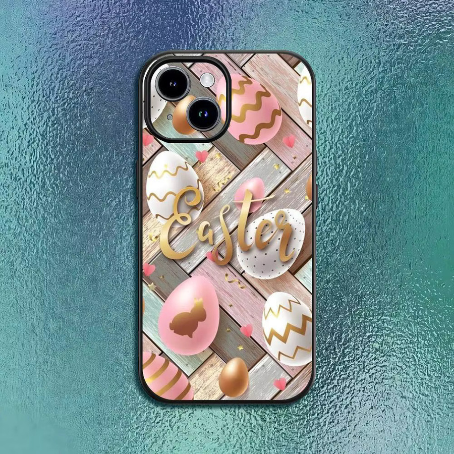 Kawaii Kaninchen Handyhülle für Apple iPhone 12 bis 16 Pro Max Plus in Schwarz und Multicolour als Softshell-Hülle - Bild 2