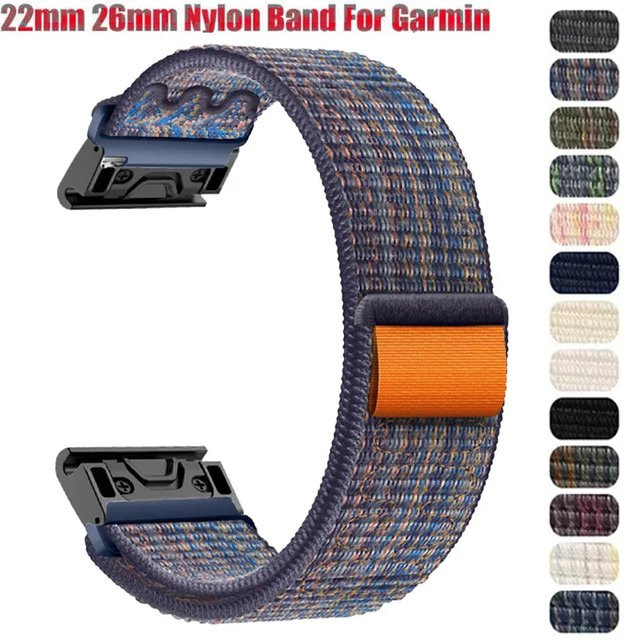 CAOWTAN Uhrenarmband Nylon, Schwarz, Unisex, 22 mm, 26 mm - Bild 1