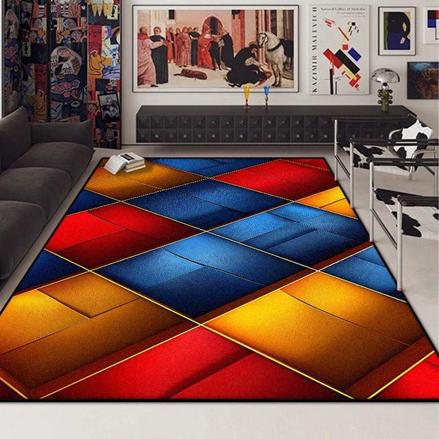Karpetti Teppich mit nordisch geometrischem Design, modern und rutschfest, Mehrfarbig, B/T: 60 x 90 cm - Bild 1