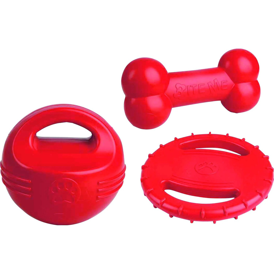 Heim Hunde-Spielzeug 3er-Set Rot - Bild 2