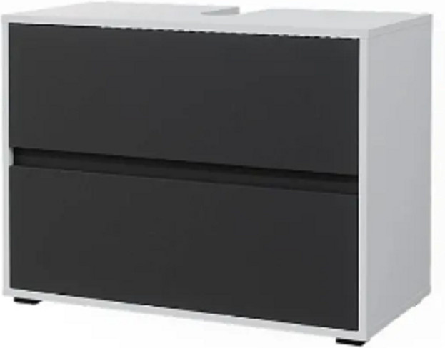 Waschbeckenunterschrank Maltin Vicco in Weiß/Anthrazit mit zwei großen Schubladen, Breite: 80,2 cm, Tiefe: 58,2 cm - Bild 1