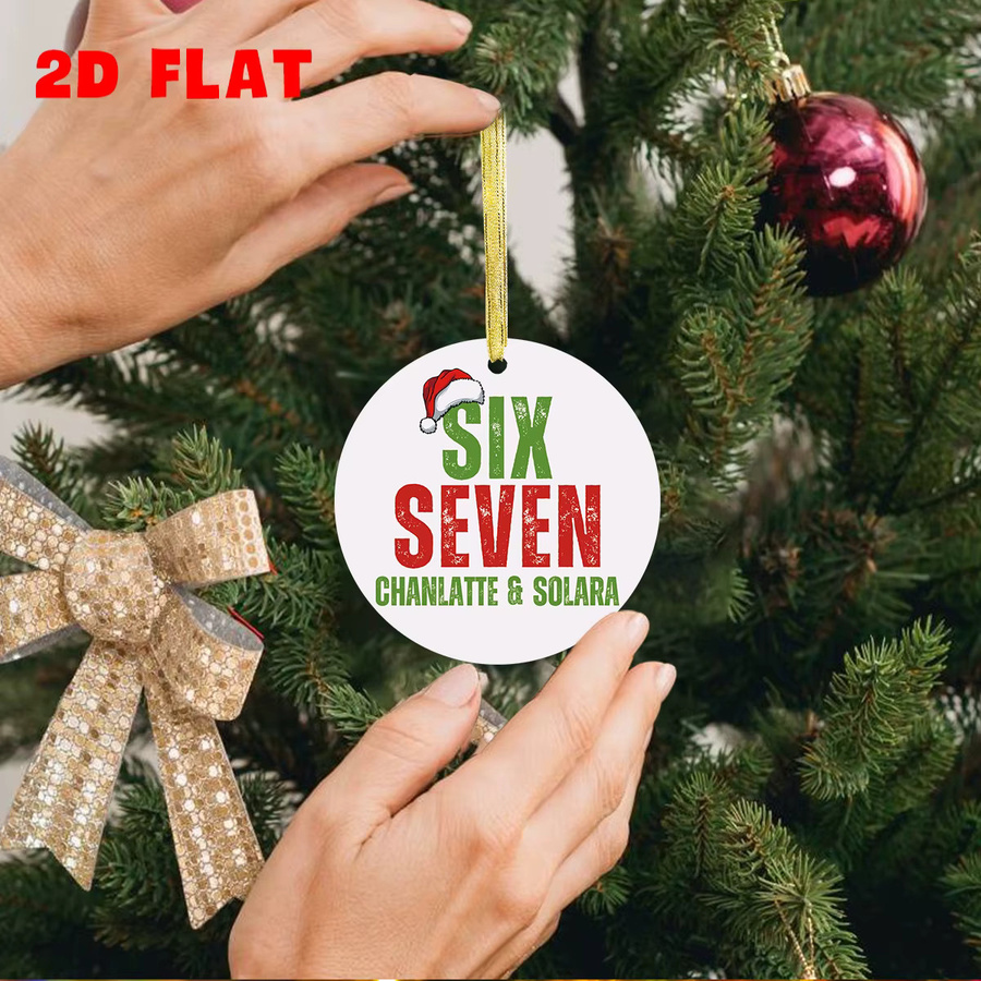 Individuelles Acryl Ornament in Kreisform mit personalisierbarem Namen und Design für deine Weihnachtsdekoration, Weiß - Bild 3