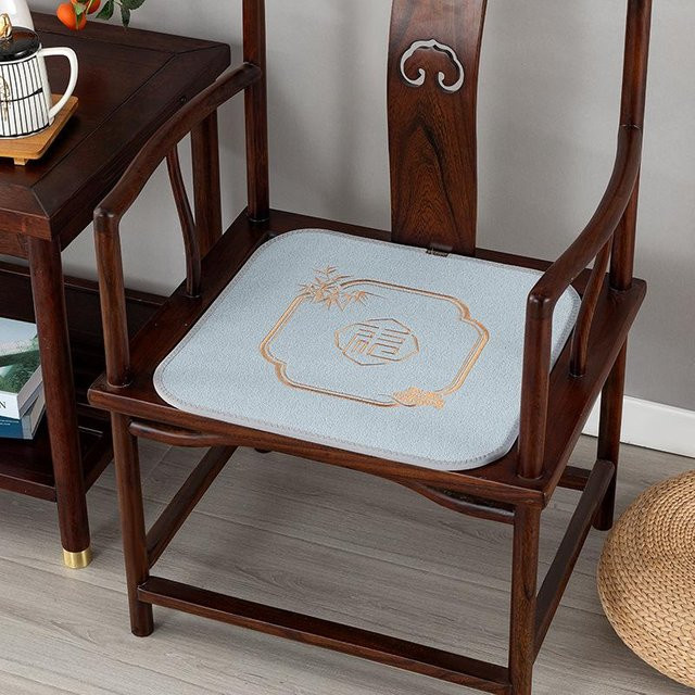 Yiran Furniture Sitzkissen im chinesischen Stil für Mahagoni-Sofas und Teestühle, quadratisches Rückenlehnenkissen aus Polyester, B/B/H: 45 x 45 x 1 cm - Bild 1