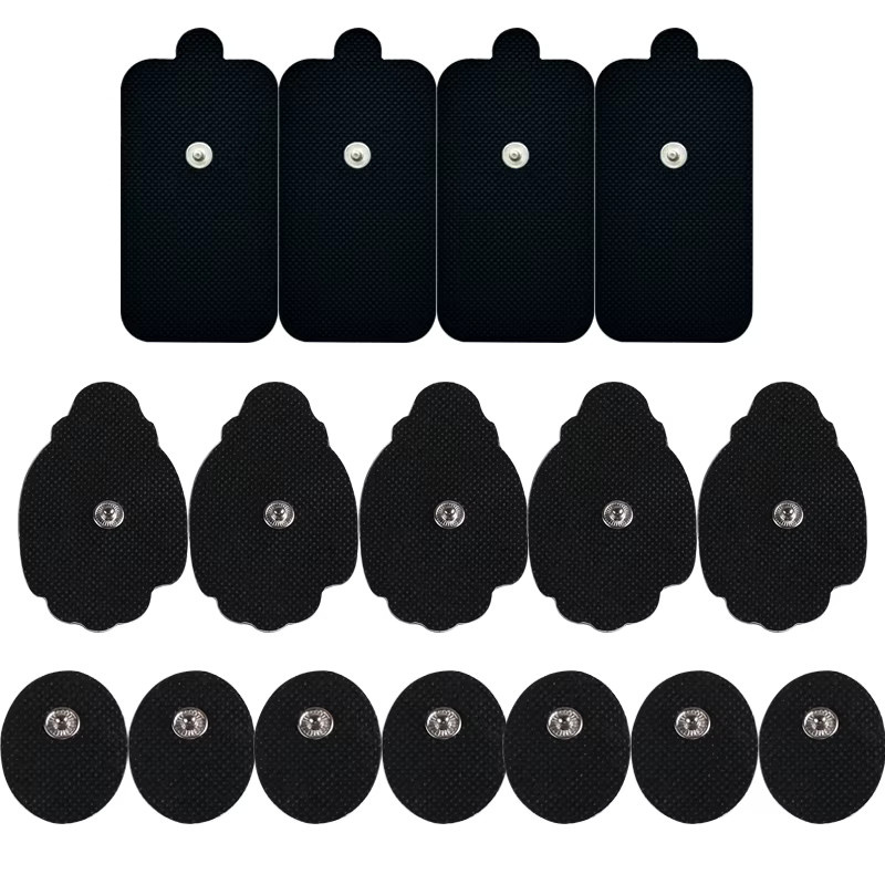 Yinhang Elektrodenplatten-Set Premium Zehner-Einheit als Ersatz-Schnapp-Elektrodenpads zur Schmerzlinderung und Muskelstimulation in Weiß - Bild 1