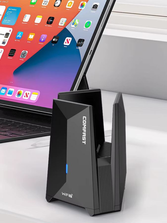 COMFAST WLAN 7 USB 3.0 Wi-Fi-Adapter mit 6500Mbps Tri-Band Unterstützung (6G/5G/2G) und 4x 5dBi Antennen in Schwarz - Bild 5