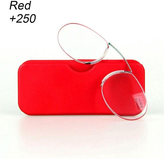 Yihujiu Lesebrille, randlos, oval, Kunststoff, Unisex, rot - Bild 1