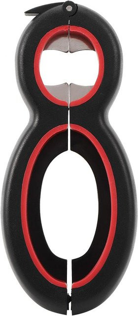 CosyHome 6 in 1 Flaschen- und Dosenöffner mit Korkenzieher aus Edelstahl in Schwarz - Bild 1