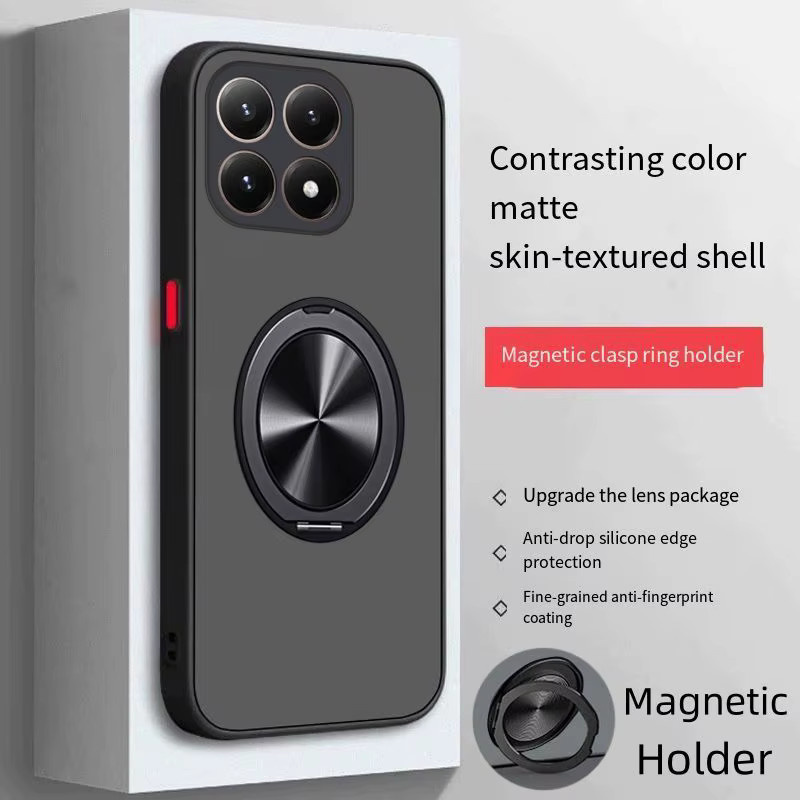 Xiaomi Hartschalenhülle mit Ringständer und magnetischem Schutz in Schwarz für Xiaomi Mi 17T Pro, Xiaomi Mi 17T und 15T Pro - Bild 2