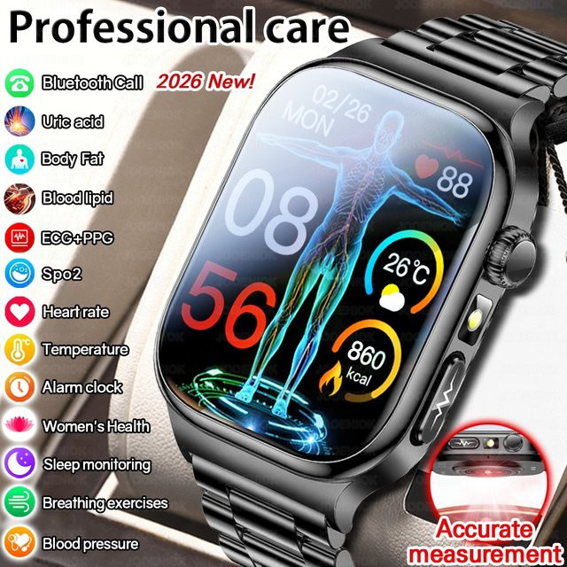 ChiBear Smartwatch, Edelstahl, Schwarz, Herren - Bild 1
