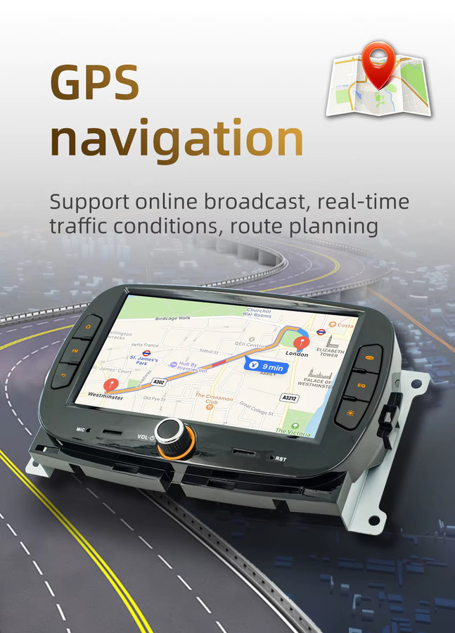 Bqcc Android 13 Autoradio mit 7 Zoll IPS Bildschirm, Quad/Octa Core, GPS, WLAN, Bluetooth und Mirror Link, Schwarz - Bild 4