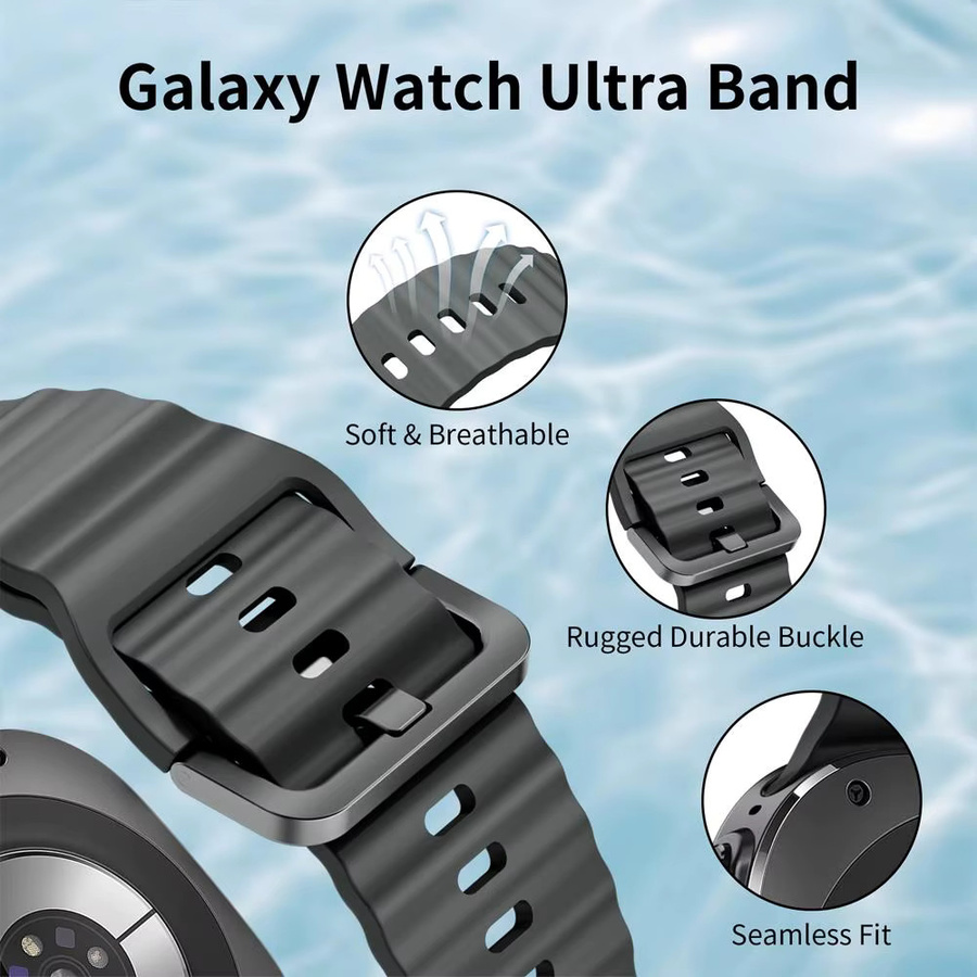 Samsung Uhrenarmband Silikon, Schwarz, Unisex - Bild 4