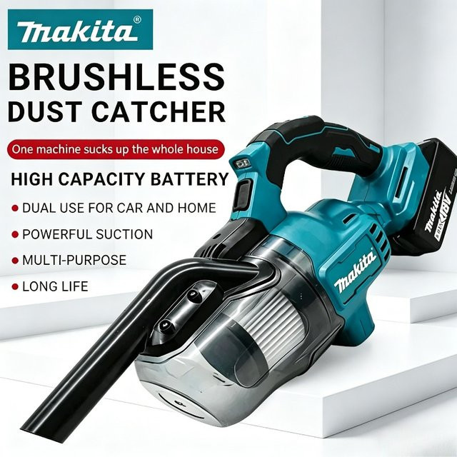 Makita Akku-Staubsauger für Zuhause und Auto, kabelloser Hochleistungs-Staubsauger für 18V-Akkus - Bild 1