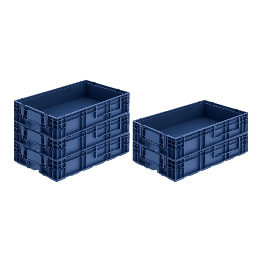 PROREGAL SparSet 5 x VDA KLT Kleinladungsträger mit Verbundboden in Blau, H x B x T: 14,7 x 40 x 60 cm, 22 Liter Transportboxen - Bild 2