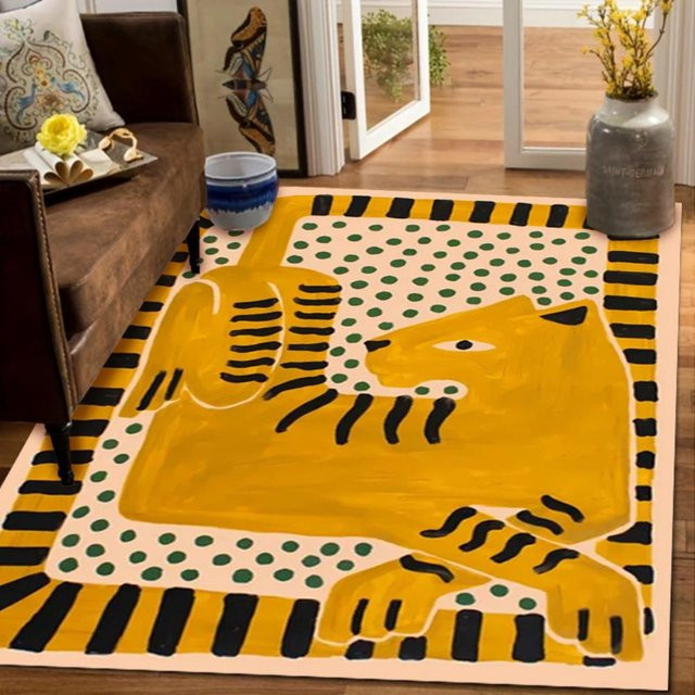Moderner Tiger Bereichsteppich von Lodestar, rutschfest und maschinenwaschbar, mehrfarbig, B/T: 60 x 40 cm - Bild 1