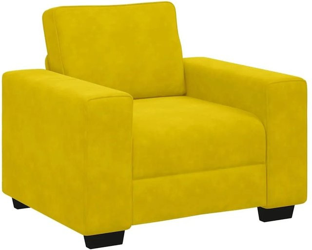 vidaXL Sessel in Gelb aus Samt mit Armlehnen, B/T/H: 100 x 77 x 82 cm - Bild 1