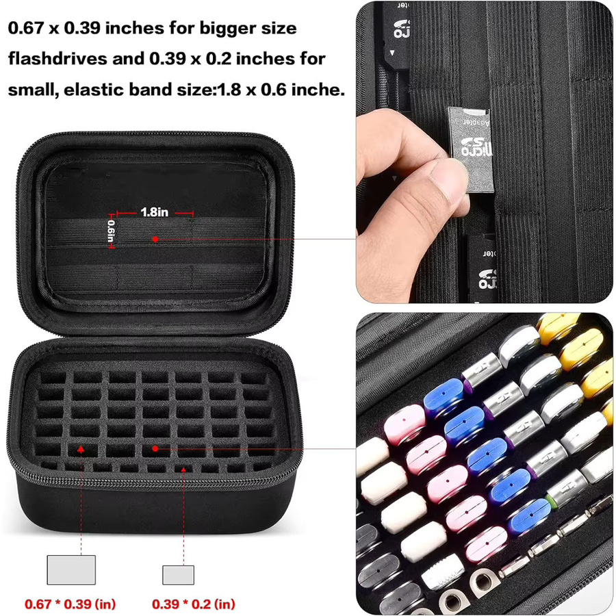 LAIMANEI Aufbewahrungsbox für USB-Sticks und SD-Karten in Schwarz - Bild 2
