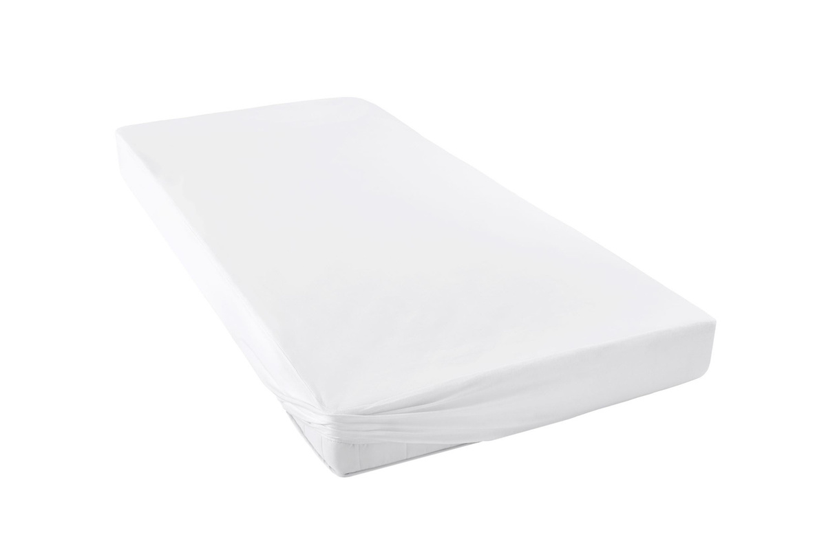 Hahn Max Jersey-Spannbetttuch wasserundurchlässig für Inkontinenz, weiß, B: 70 cm, L: 140 cm - Bild 1